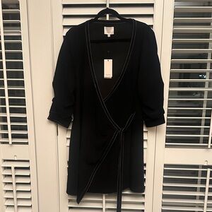 Cinq à Sept Black Dress with White Accents